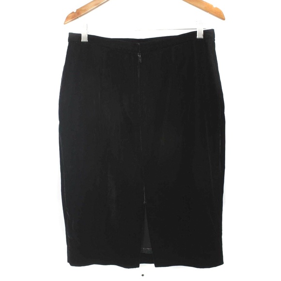 A.J. BARI Vintage Black Velvet Open Back Rhinestone Accent Evening Skirt Set - Picture 7 of 8